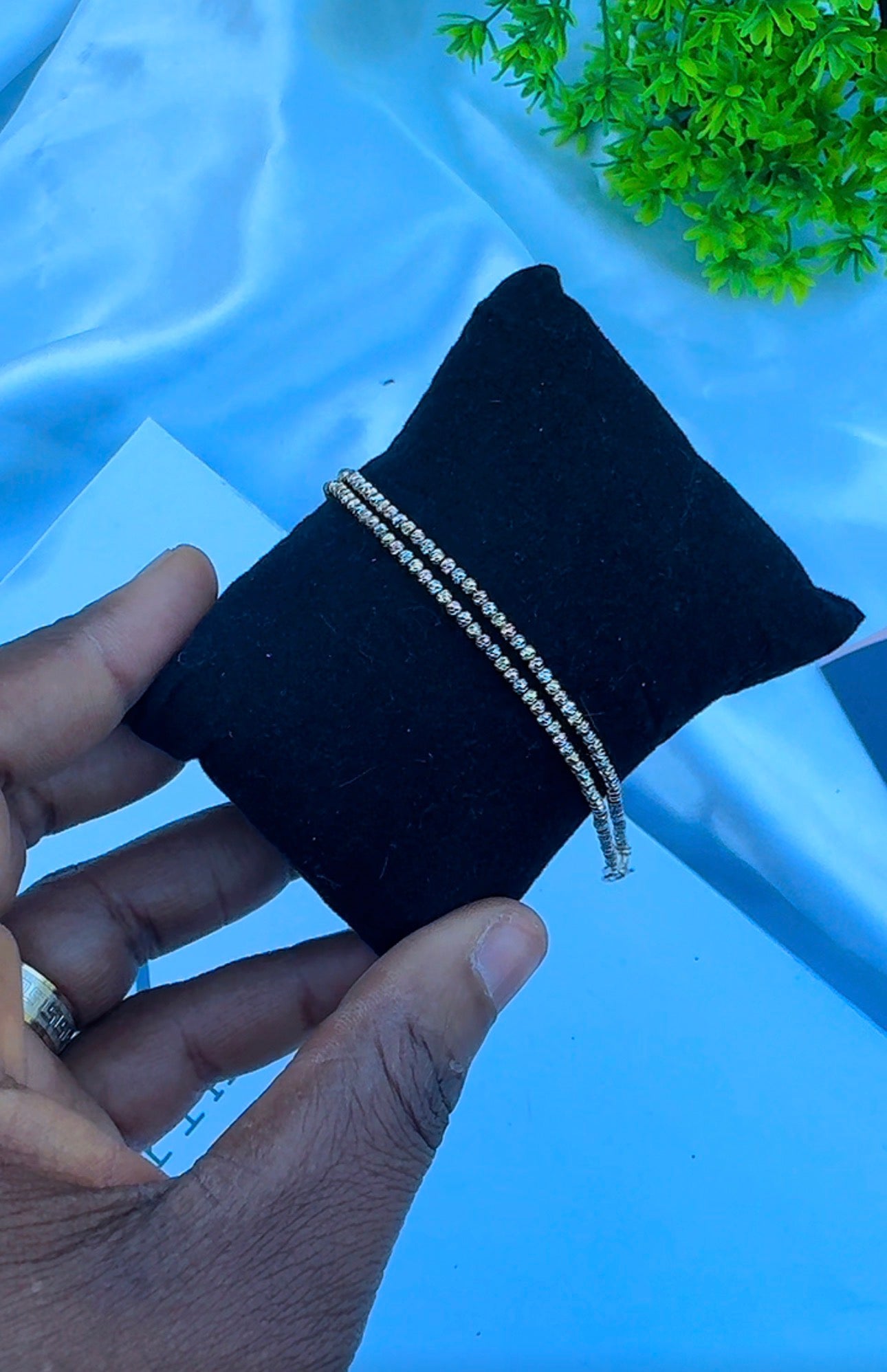 18K Solid Gold Diamond Cut Bracelets | 7.5 Inches