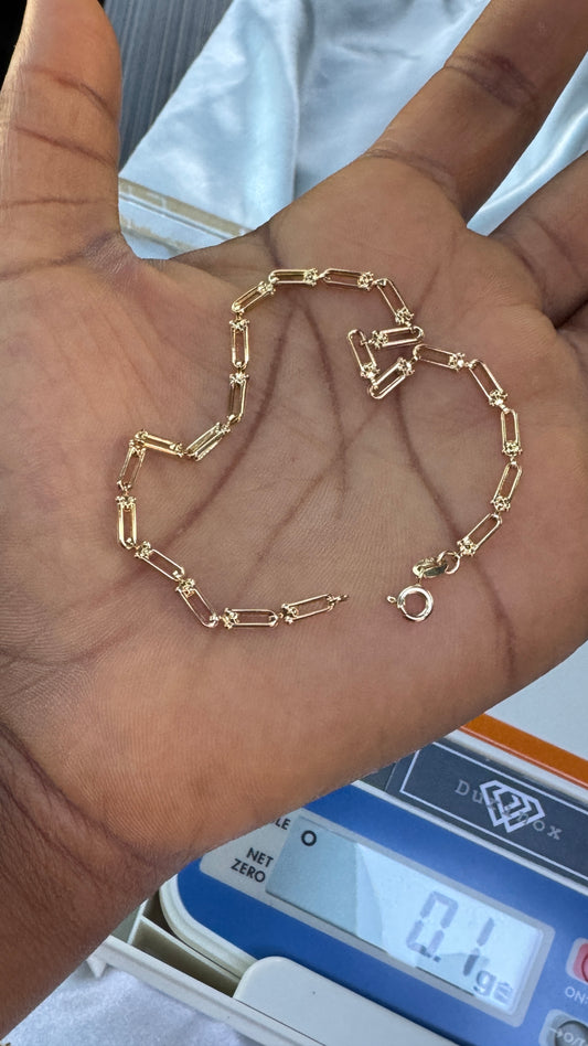 Defax 18K Pure Gold Unisex Bracelet 7.5in
