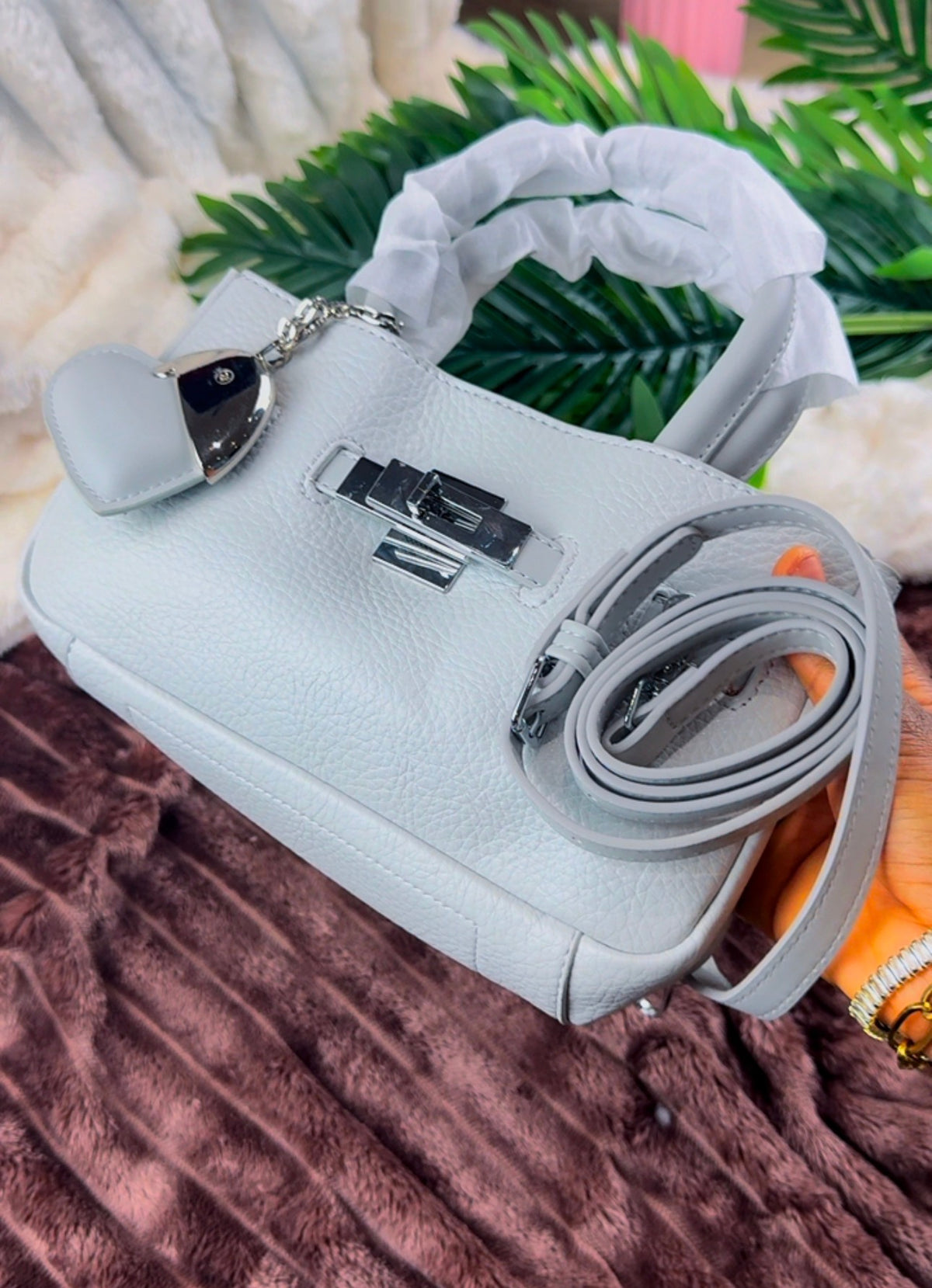 Women’s Light Grey Mini Kelly-Style Top-Handle Bag | LARYZ Everyday 045 | Small-Medium