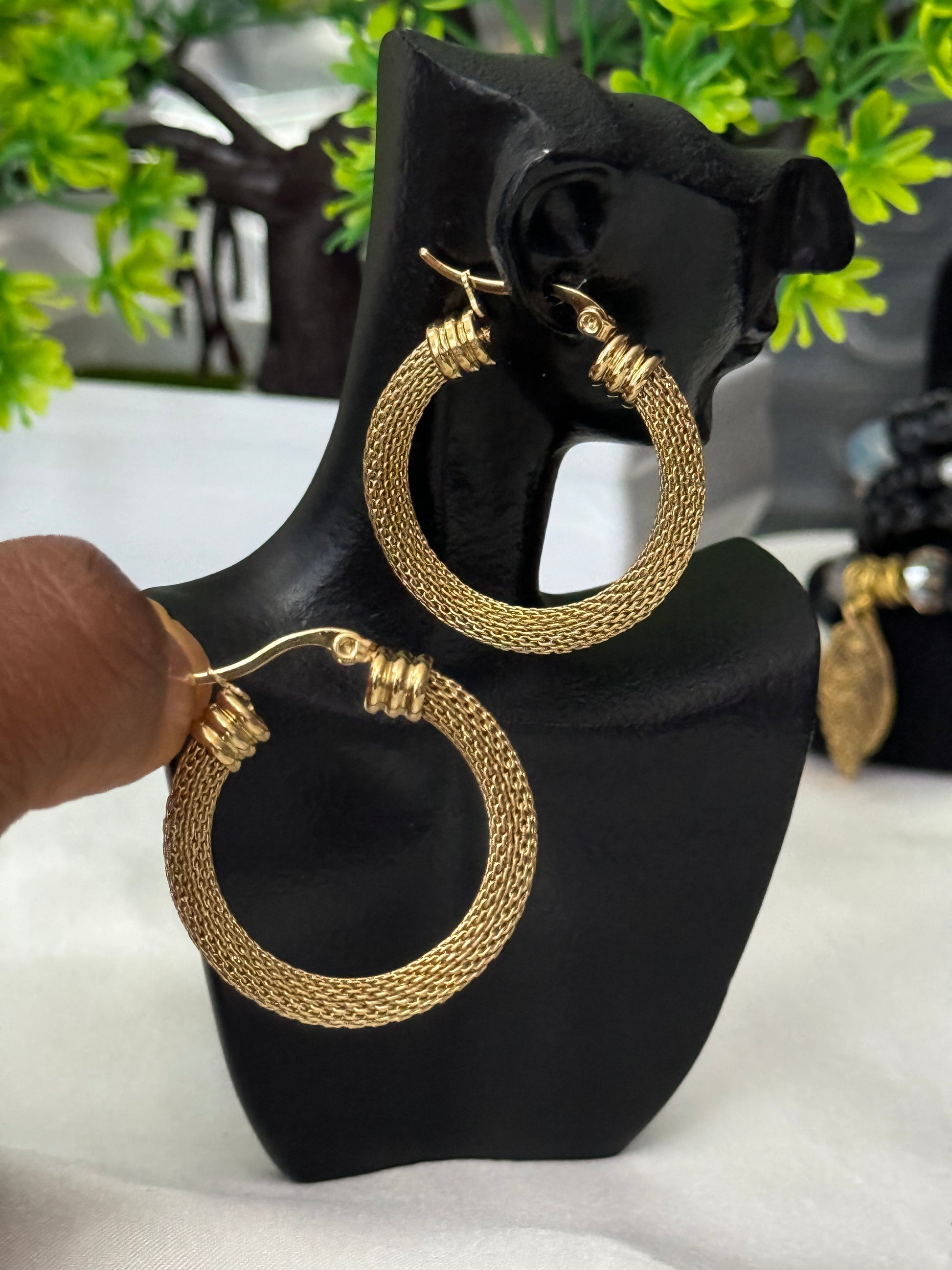 Order Deram 18K Gold Plated Elegant & Chunky Stainless Steel Hoop Earrings