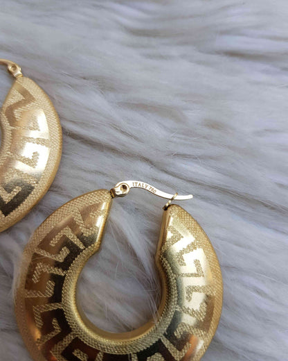 Dera Chunky Hoop Italian Gold Plated Earrings Non Tarnish Hypoallergenic