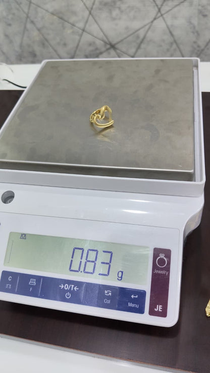 18K Solid Gold Heart Fashion Ring For Women | 0.8g | Sizes 7 & 8 (Extra Extra)