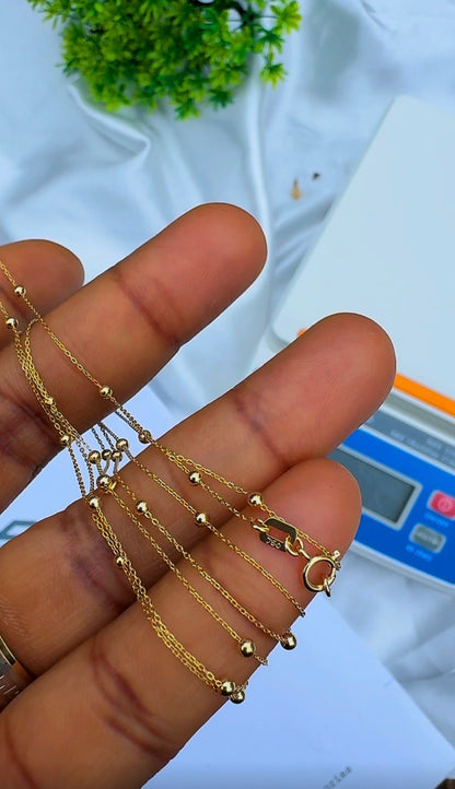 Deegad 18 Karat Real Gold Chain Necklace 18 Inches