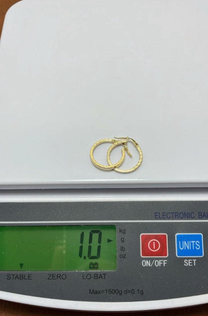 Defam 18K Real Gold Hoop Earrings