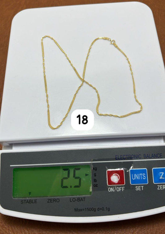 Deglag 18ct Solid Gold Chain Necklace 18 and 20 inches