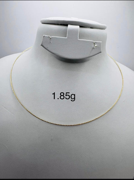 18ct Solid Gold Chord Chain 1.84g | 16 Inches