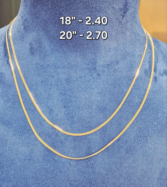 Degacts 18ct Solid Gold Chain 18 & 20 Inches