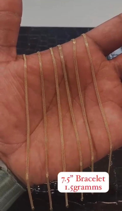 Defax 18K Pure Gold Bracelet 7.5Inches