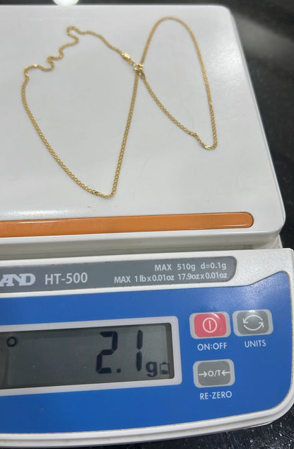 Deglag 18ct Solid Gold Carpet Chain Necklace 18 Inches