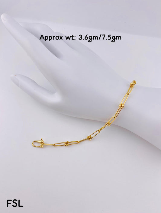 Defas 18ct Solid Gold Bracelet 8inches
