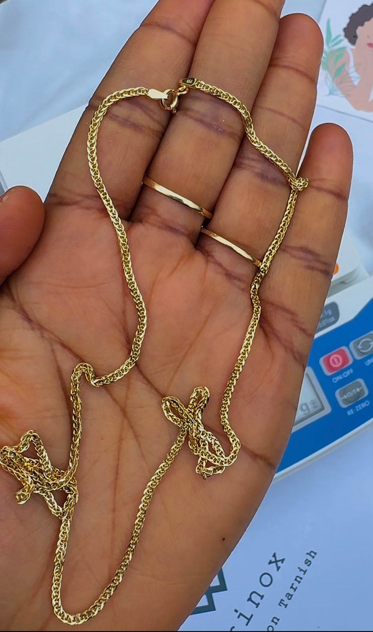 Degab 18 Karat Pure Italian Gold Cuban Chain Necklace 20inches
