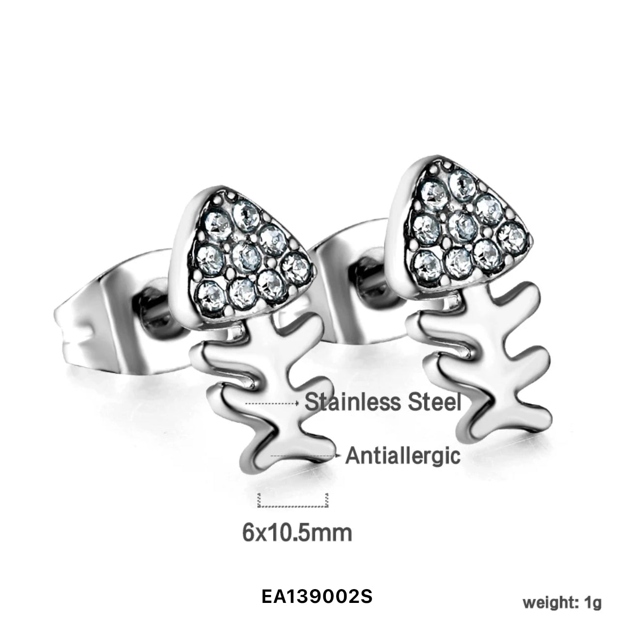 Decus Inbuilt Zirconia Crystal Stud Earrings