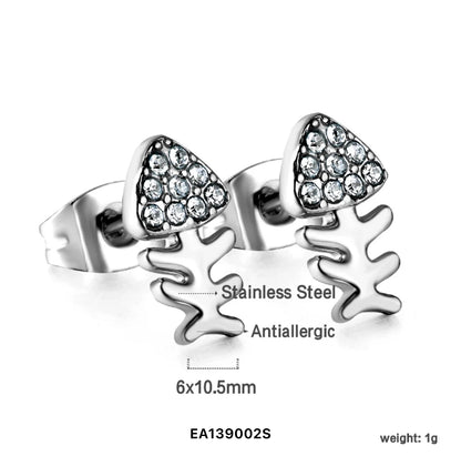 Decus Inbuilt Zirconia Crystal Stud Earrings