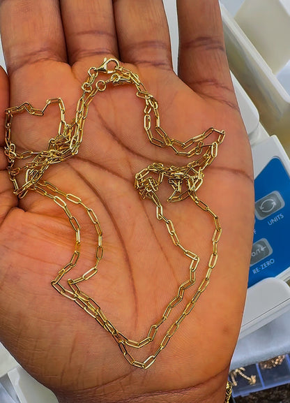Defad 18K Pure Gold Chain Necklace 18 Inches