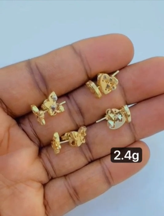 Deget 18 Karat Pure Gold Love Stud Earrings