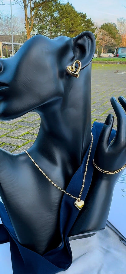 Deegab 18 Karat Pure Gold Instant Heart Chain Necklace 18 Inches