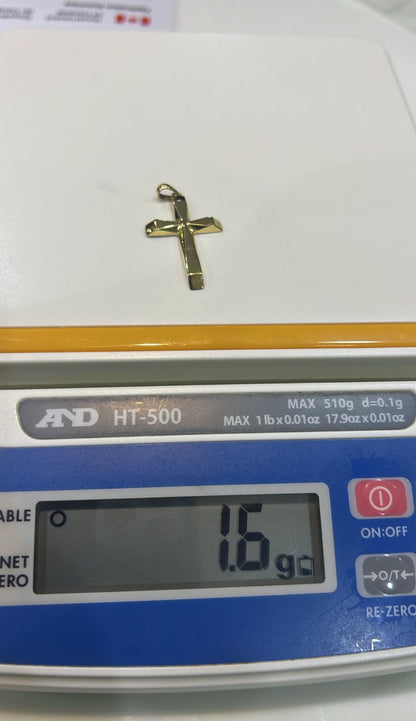Dellarg 18ct Real Gold Cross Chain Pendant