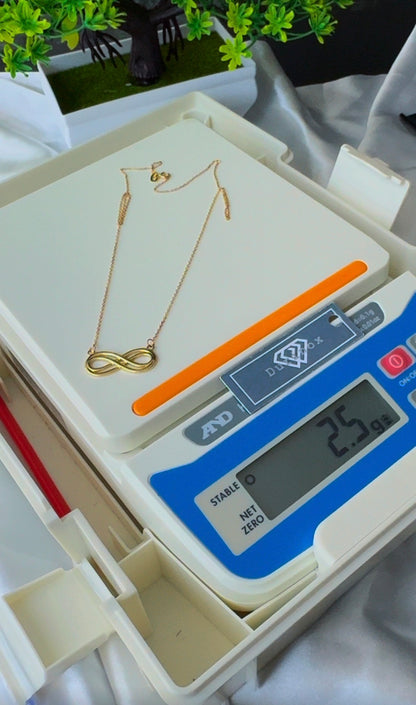 Deglag 18ct Solid Gold Infinity Instant Chain Necklace