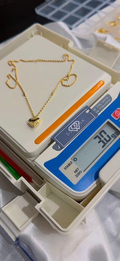 Deegab 18 Karat Pure Gold Instant Heart Chain Necklace 18 Inches