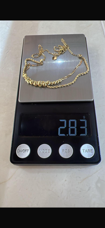 Degac 18 Karat Pure Gold Instant Chain (16+1) Inches