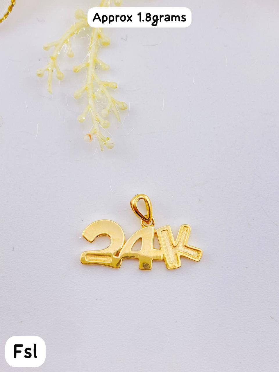 Degaaqs 18Karat Pure Gold Chain Pendant