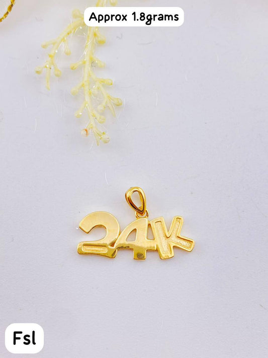 Degaaqs 18Karat Pure Gold Chain Pendant