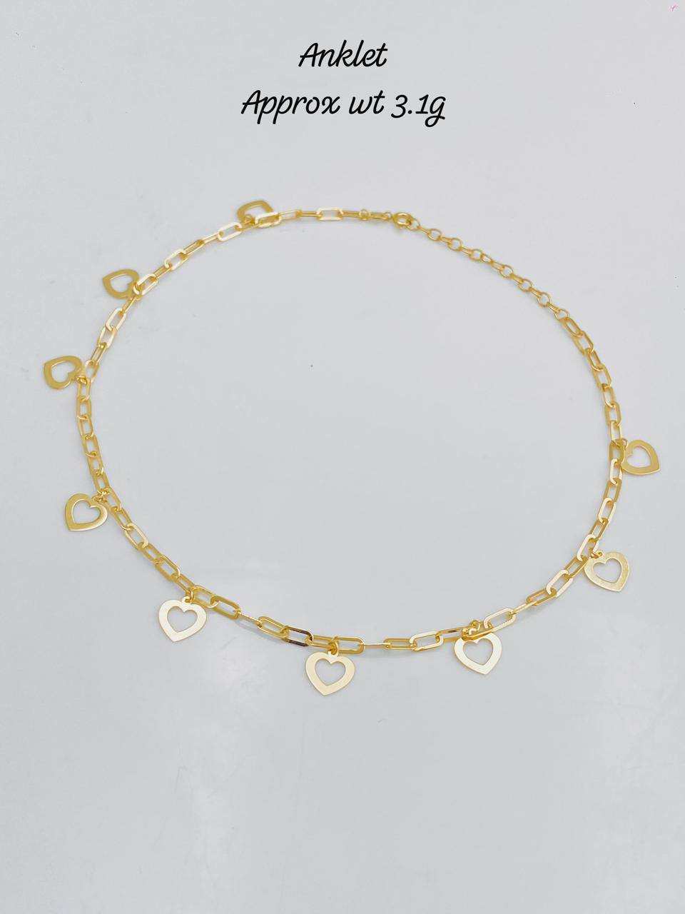 Degar 18Karat Pure Gold Charm Anklets 11inches