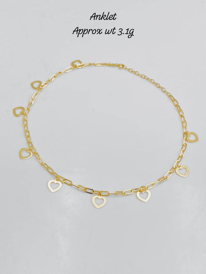 Degar 18Karat Pure Gold Charm Anklets 11inches
