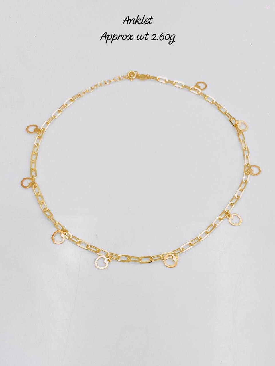Degar 18Karat Pure Gold Charm Anklets 11inches