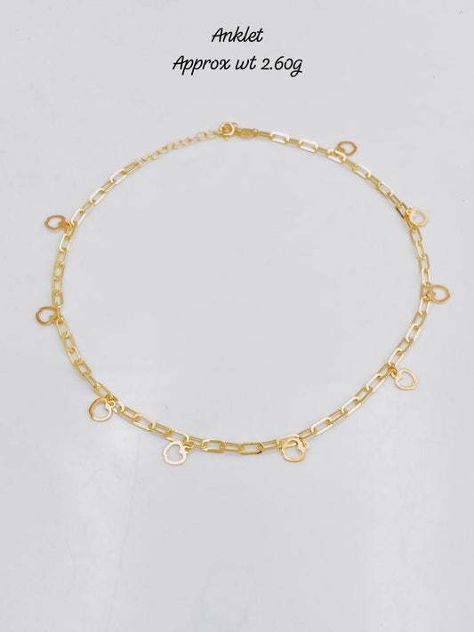 Degar 18Karat Pure Gold Charm Anklets