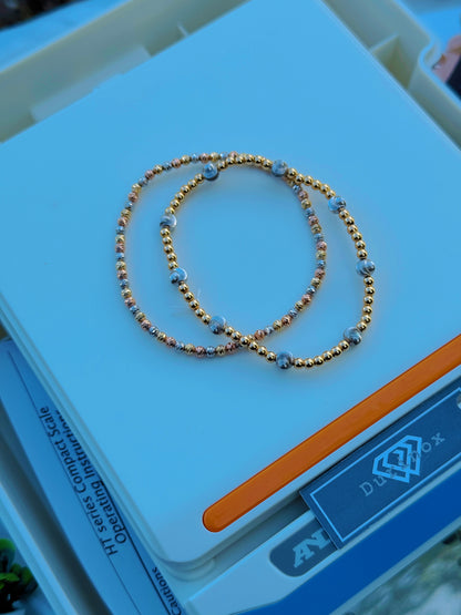 Degaxs 18K Solid Gold (Extra) Ball Bracelet Bangle