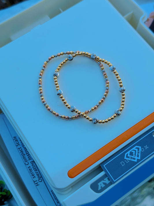 Degaxs 18K Solid Gold (Extra) Ball Bracelet Bangle