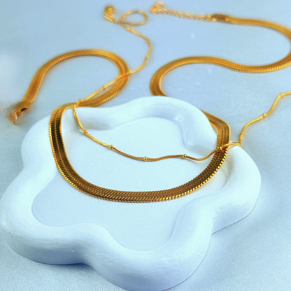 Dicab Stainless Steel Flat Round Snake and Rope Chains