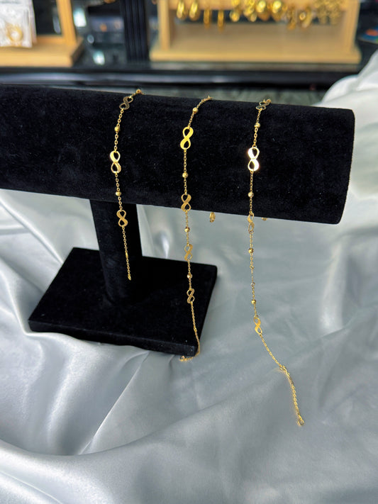Defag 18K Pure Gold Bracelets (7.5 inches) & Anklets (10.5 inches)