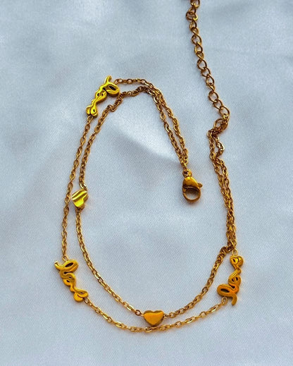 Dofa Guaranteed Non-Tarnish Double Layer Stainless Steel Anklets