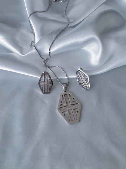 Dissa Super Double Electroplated Stainless Steel Silver Jewellery Set