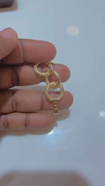 Deguc 18ct Solid Italian Gold Earrings and Pendant Jewellery Set