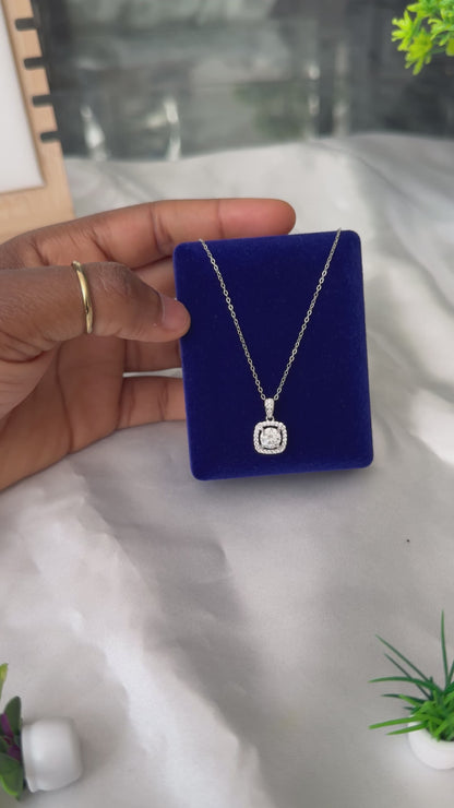 Dilux3 1ct Moissanite 18K Gold Plated Real 925 Sterling Silver Chain Necklace Jewellery for Bridal Wedding Party