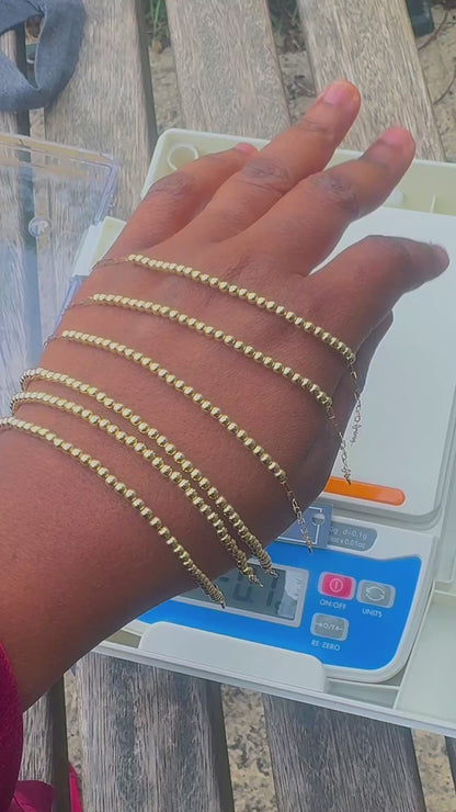 DegacK 18 Karat Solid Italian Gold Ball Bracelet