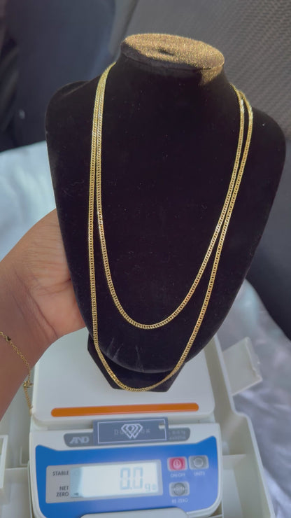 Degab 18 Karat Pure Italian Gold Cuban Chain Necklace