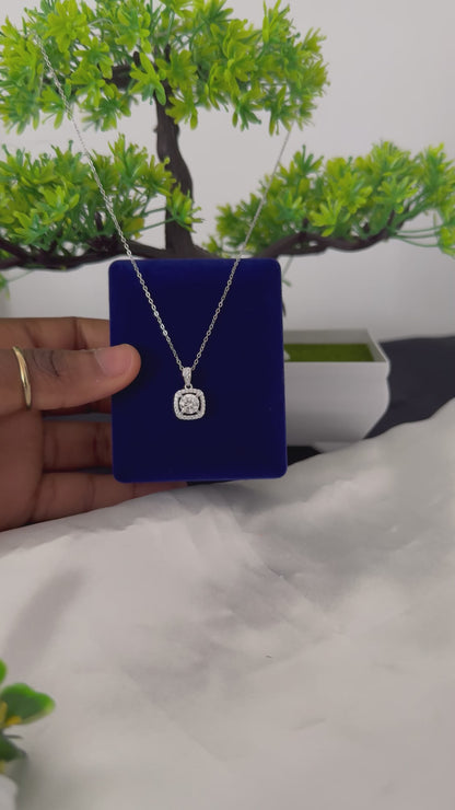 Dilux3 1ct Moissanite 18K Gold Plated Real 925 Sterling Silver Chain Necklace Jewellery for Bridal Wedding Party