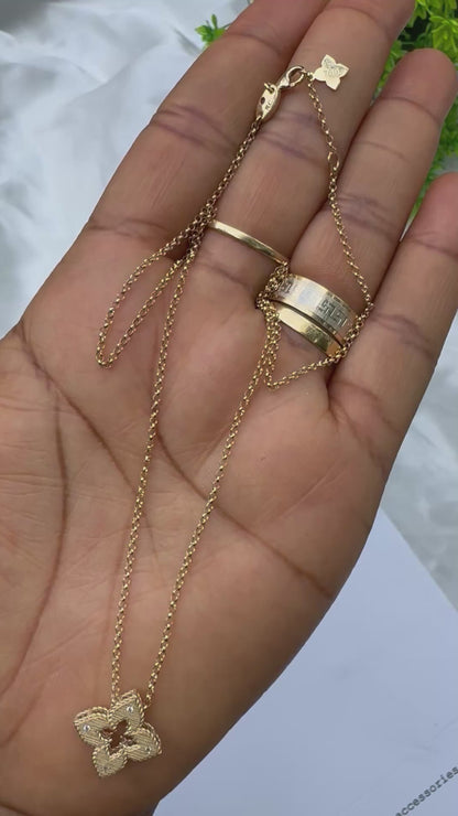18K Solid Gold Star Instant Chain Necklace – 3.6g | 18 Inches