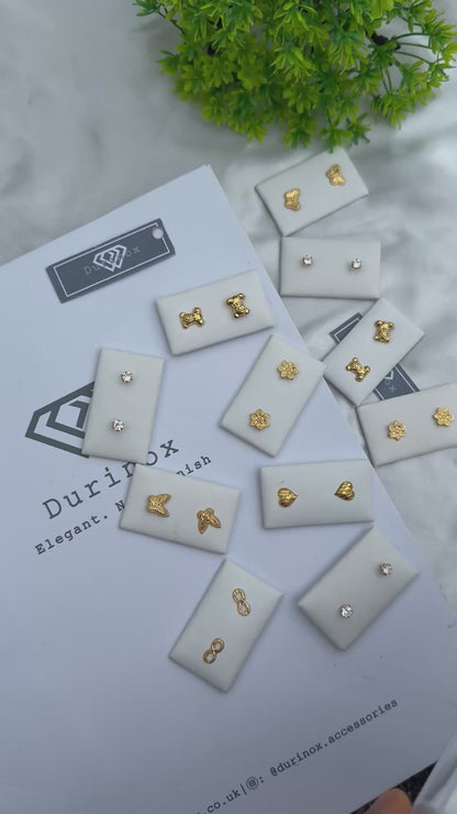 18 Karat Solid Gold Screw Stud Earrings