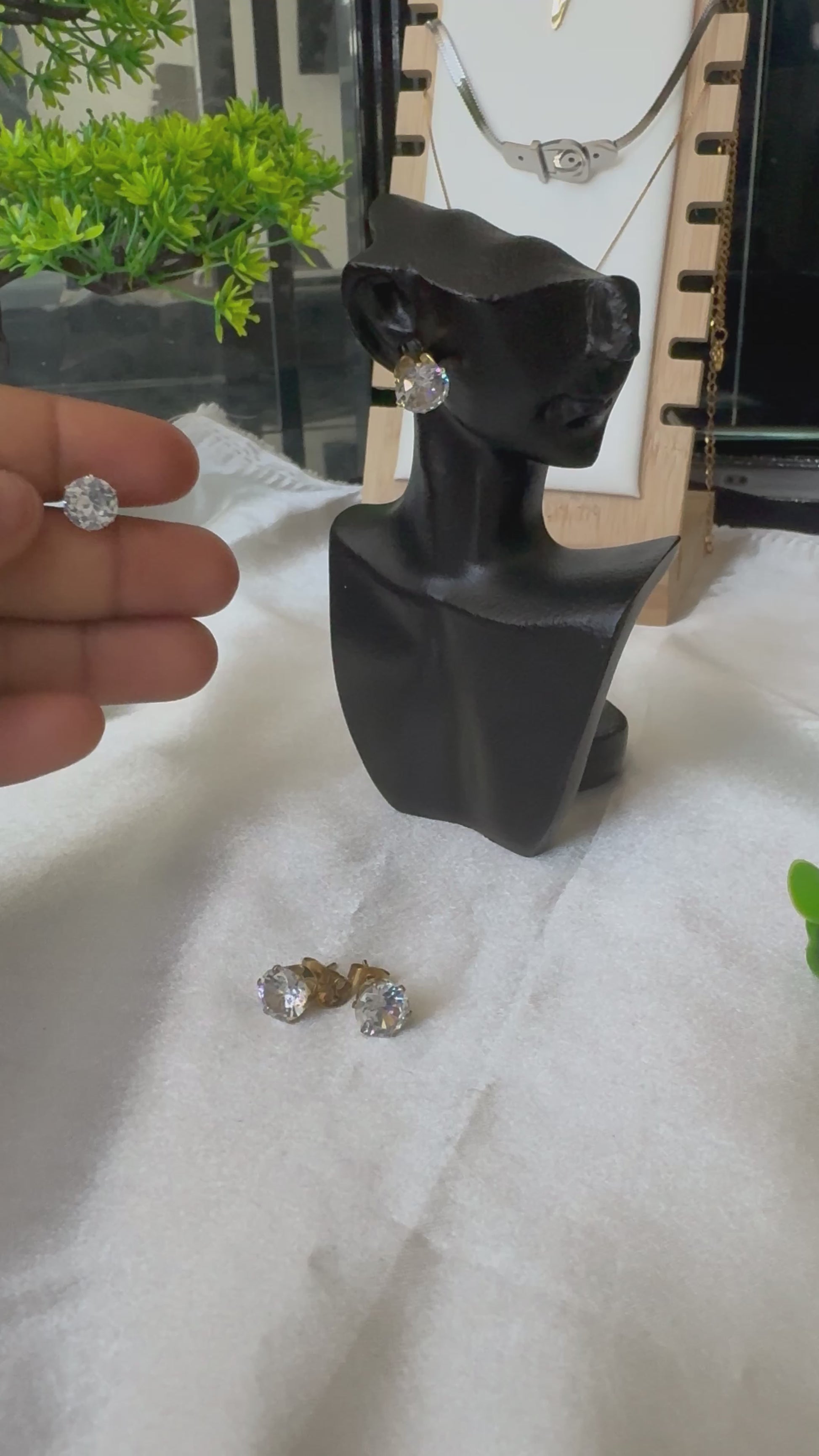 Video Demo | Deca Zirconia Stone Stud Earrings