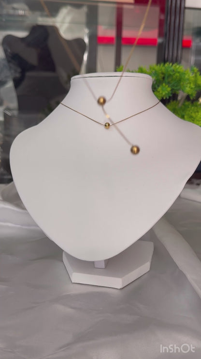 Dina Double Layer Non Tarnish Everyday Wear Necklace 16inches