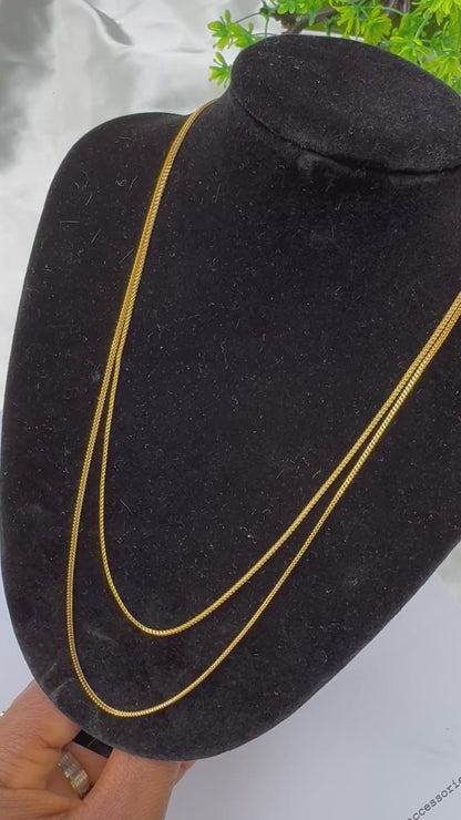 21 Karat Solid Gold Franco Chain Necklace | (18” - 3.6g) | (20” - 4.0g)