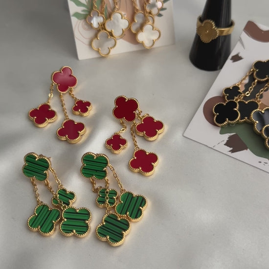Video Demo | Dera Lightweight Colourful Clover Earrings