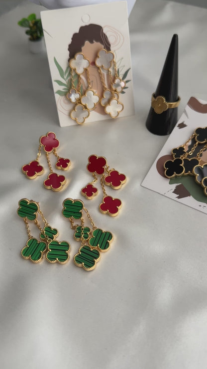 Video Demo | Dera Lightweight Colourful Clover Earrings