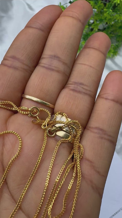 21 Karat Solid Gold Franco Chain Necklace | (18” - 3.6g) | (20” - 4.0g)