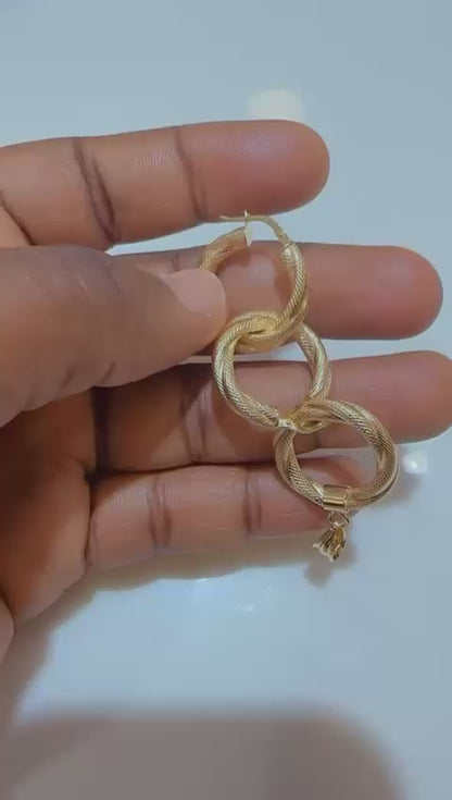 Deguc 18ct Solid Italian Gold Earrings and Pendant Jewellery Set